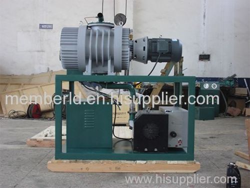 Vacuum pump set air evacuating