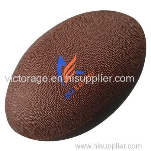 Embossed Classic Brown Rugby Ball