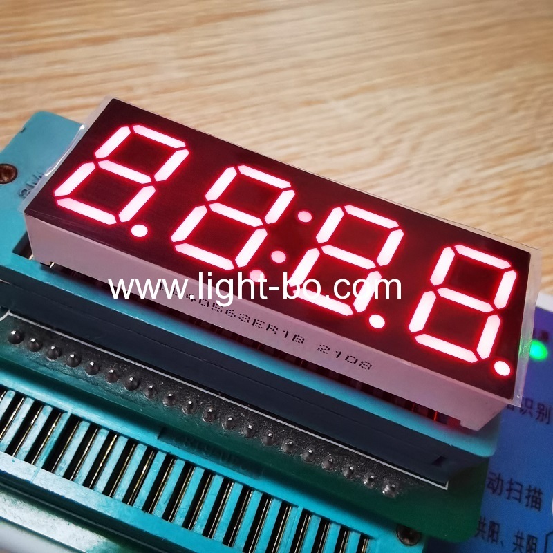 süper parlak kırmızı 0.56" 4 haneli 7 segment led saat ekranı dijital zamanlayıcı için ortak katot