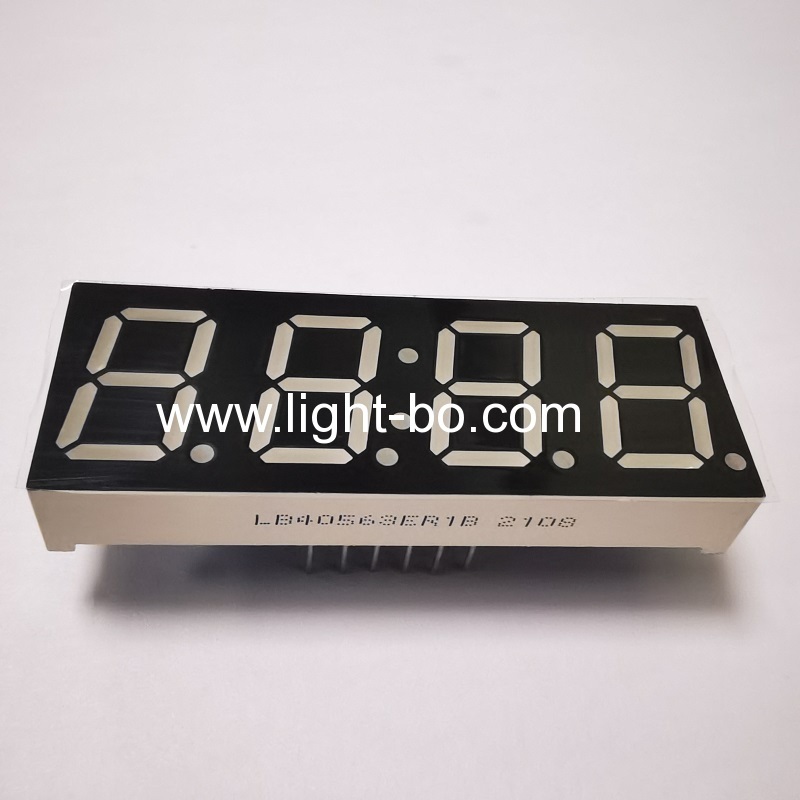 Affichage d'horloge à LED rouge super brillant de 0,56" à 4 chiffres et 7 segments, cathode commune pour minuterie numérique