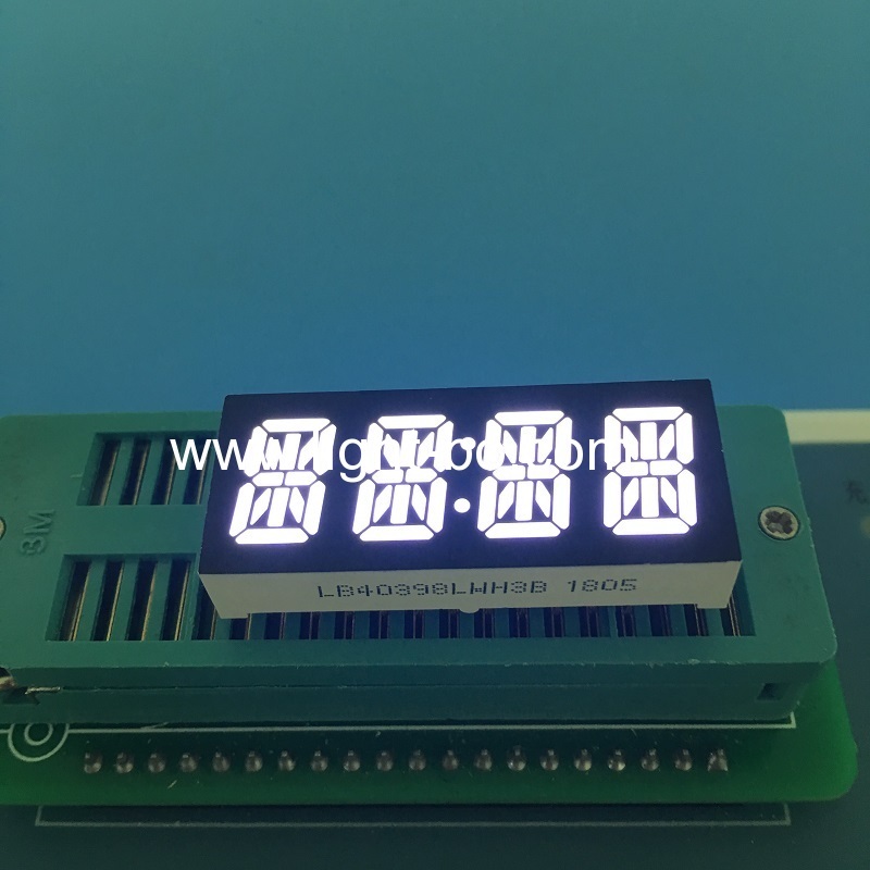Pantalla de reloj led alfanumérica ultrabrillante blanca de 0.4 pulgadas, 4 dígitos y 14 segmentos para temporizador de microondas