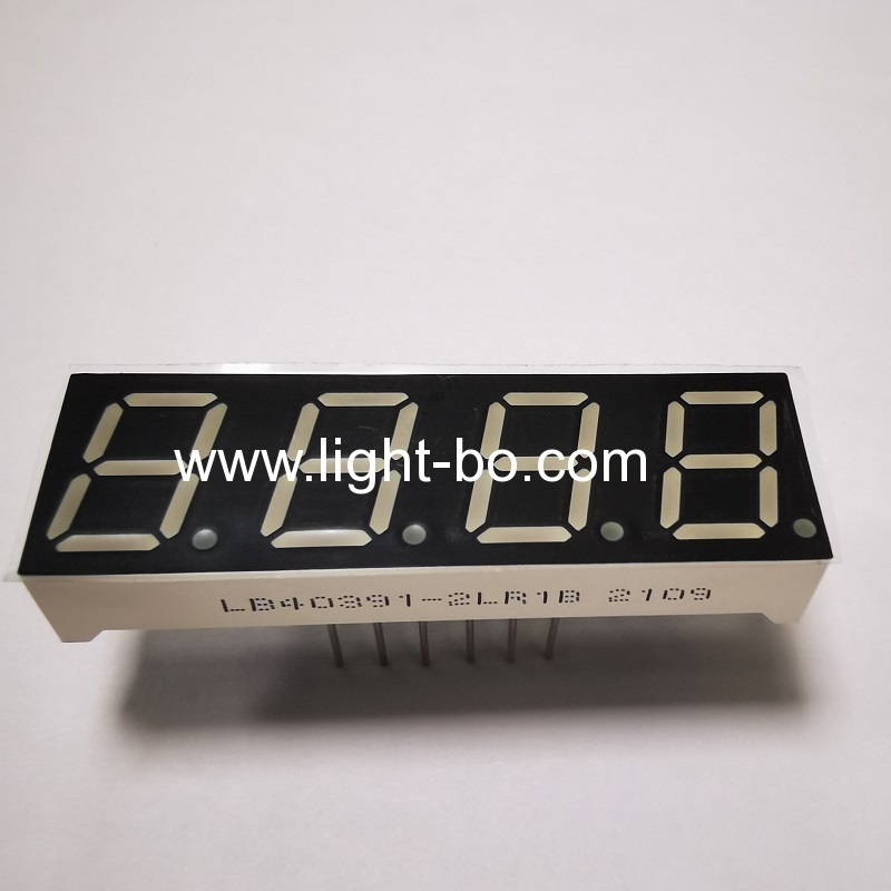 süper parlak kırmızı 0.39" 4 haneli 7 segment led ekran ortak katot sıcaklık kontrolörü için