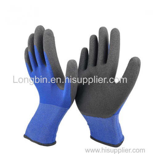 Latex Crinkle Coated Labor Protective En388 Industrial Safety Work Gloves