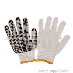 7 gauge bleached cotton glove inners work gloves with pvc dots