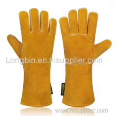 Heat Resistant Cow Split Leather Welding Safety Gloves For Welder