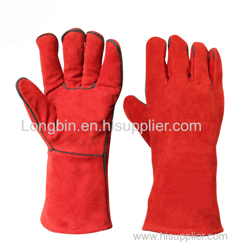 Heat Resistant Cow Split Leather Welding Safety Gloves For Welder