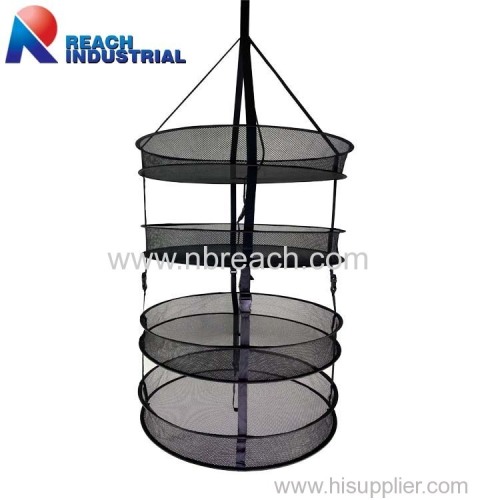 Collapsible 4 Tiers Black Drying Net Rack Detachable Garden Dryer Net Hanging Plant Dry Net