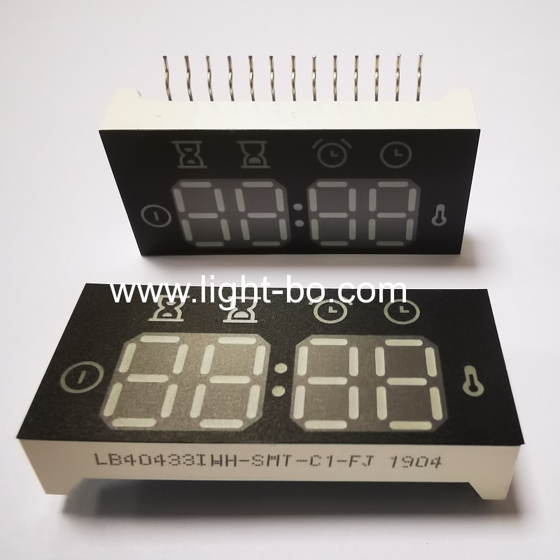 Ultra white 4 dígitos 7 segmentos LED display anodo comum para controlador de forno