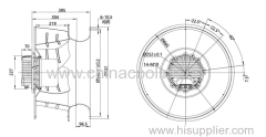 EC backward centrifugal fan 3-400V 50/60Hz 1800W