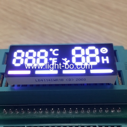 ultraweiße / ultrarote 7-Segment-LED-Anzeige gemeinsame Anode für Temperatur- / Timer- / Batteriestandsanzeige