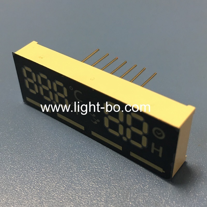 ультра белый / ультра красный 7-сегментный светодиодный дисплей общий анод для индикатора температуры / таймера / уровня заряда батареи