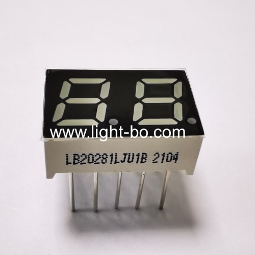 High brightness yellow green 7 segment led display 2 digit 0.28 common cathode for Instrument Panel