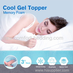 Konfurt Mattress Cool Gel Memory Foam Topper High Sleep Quality Comfort Wholesale Queen King Size Roll Up Pocket Topper