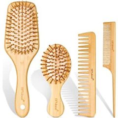 Bamboo Hair Brush and Comb Set