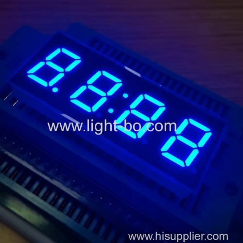 Pantalla de reloj led ultra azul de 7 segmentos, 4 dígitos, cátodo común de 0.4 pulgadas para temporizador digital