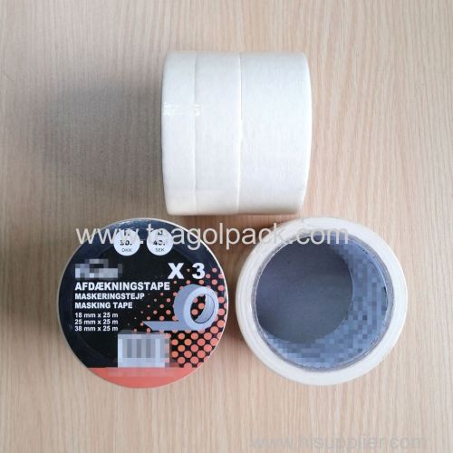 18mmx25M 25mmx25M 38mmx25M 3Pack Masking Tape Set White