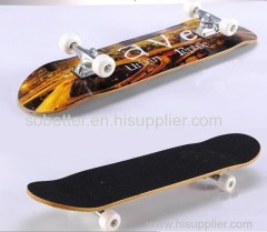 skate board / 4 wheel wood skateboard