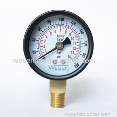 Black Steel Pressure Gauge