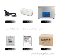 Tullker 30L Ultrasonic Cleaner Bath Soak Tank Degas Sweep Frequency Printhead Vinyl Record Engine Block Parts