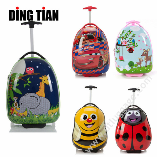Cute Pattern ABS+PC Kids Luggage Travel Bag with Four Wheels Gift Trolley Luggage