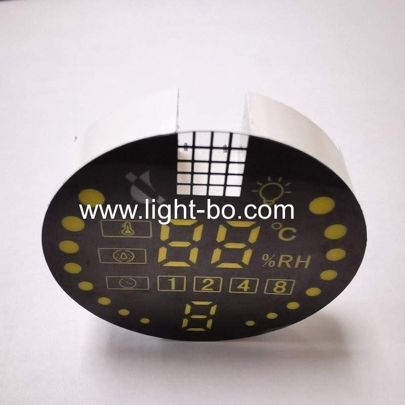 maßgeschneiderte 8-polige runde Form ultraweiß / ultrarot 7-Segment-LED-Anzeige für Luftbefeuchter