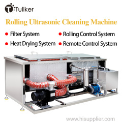 Tullker Industrial Ultrasonic Cleaner Roller Rolling Drum Ultra Sonic Bath Metal Hardware Parts Automotive