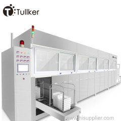 Ten Tanks Full Automatic Vacuum Washing Line PLC HMI Manipulator Transfer Arm Industrial Ultrasonic Cleaning Machine