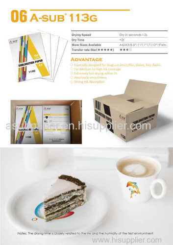 113g A4 Heat Sublimation Heat Transfer Paper Paper for Any Inkjet Printer with Sublimation Ink