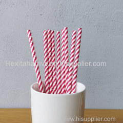 Red Small Striped Drinking Paper Straws