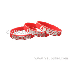 Order Personalized Red Silicone Rubber Bracelets with Words Wholesale