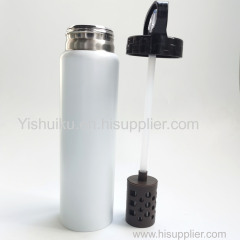 Travel Portable matte surface Stainless Steel Sports Water Bottle With Virus and Bacteria Filter