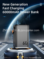 60000mAh Portable Power Bank with Digital Display Can Charge 5 Cell Phones at the Same Time