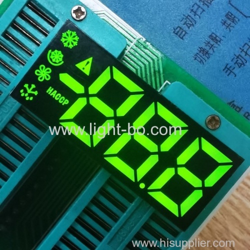 Super hellgrüne dreistellige 7-Segment-LED-Anzeige gemeinsame Kathode für digitale Kühlschranksteuerung