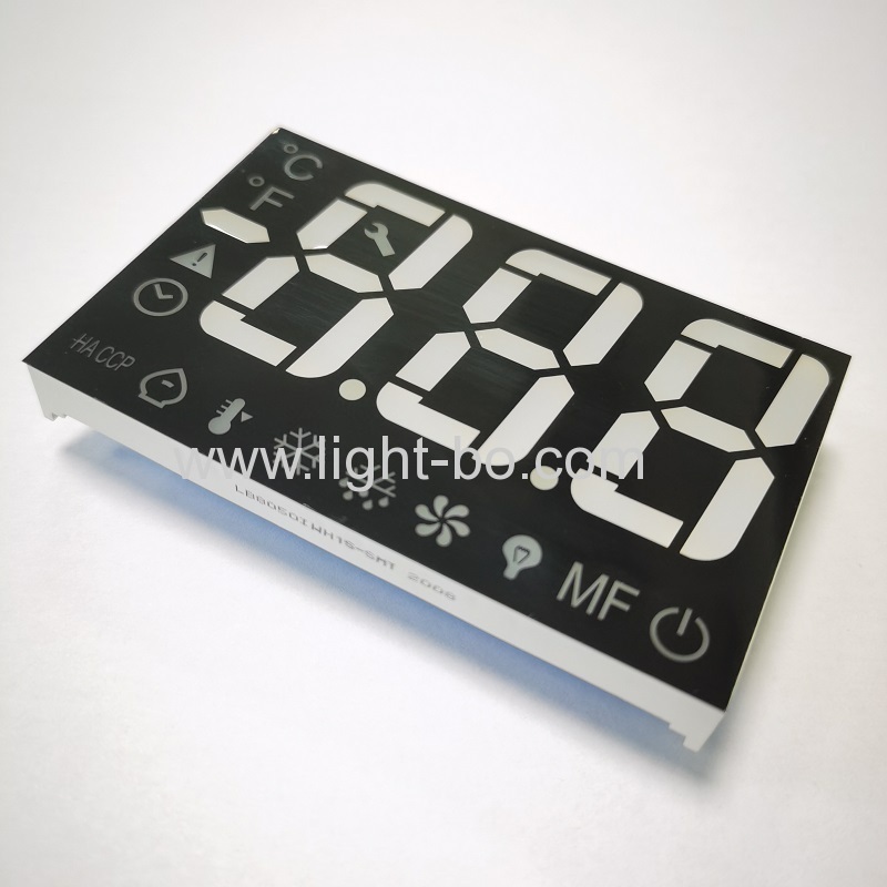 display led ultra branco de 7 segmentos de três dígitos ânodo comum para controlador de geladeira digital