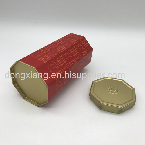 Hexagon shape tea packaging tin box