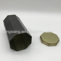 Hexagon shape gift packaging tin box