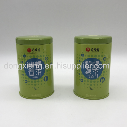 Round tea tin box with air lid