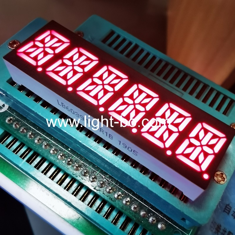 display led super-bright red 6 dígitos 10mm 14 segmentos catodo comum para painel de instrumentos