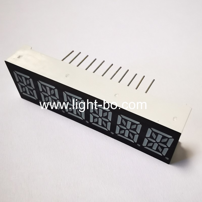 Super bright Red 6 Digit 10mm 14 segment led display common cathode for instrument panel