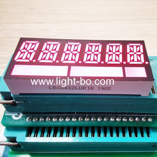 display led alfanumerico a 6 cifre a 14 segmenti rosso super luminoso catodo comune 11mm per tassametro