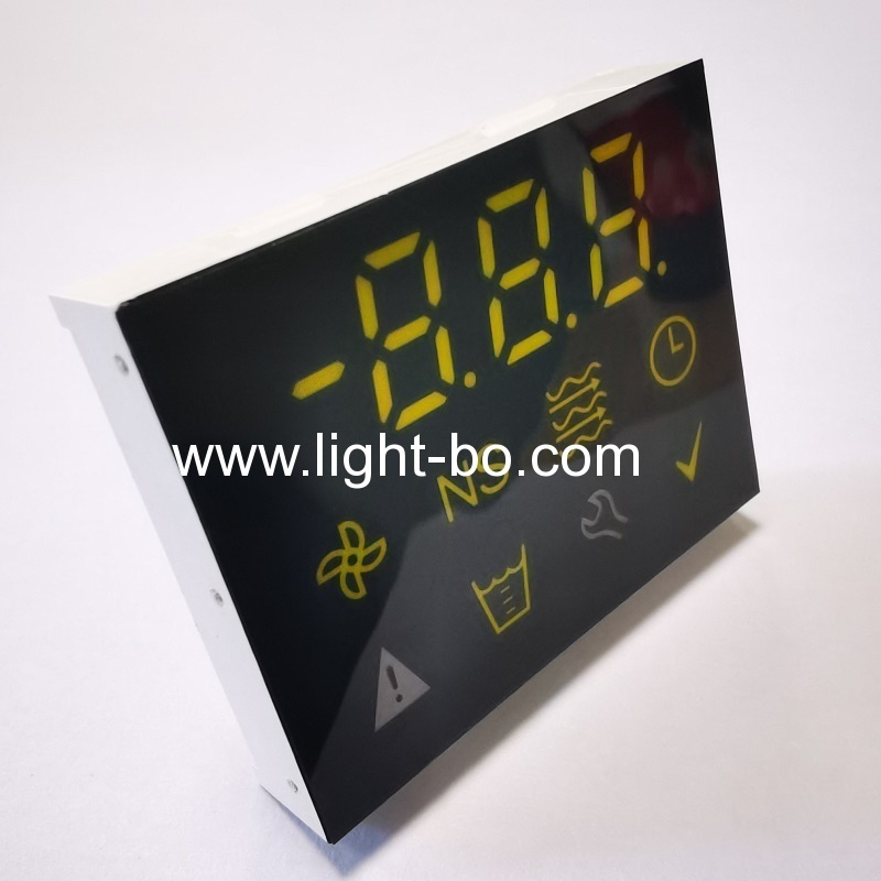 Customized Yellow / Green / Red Triple Digit 7 segment led display for Digital Refrigerator Controller