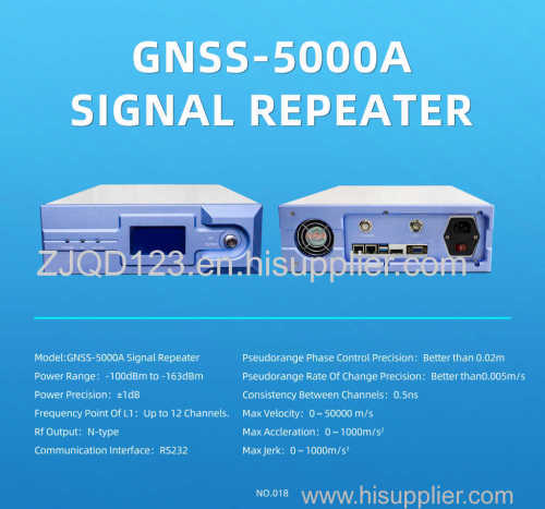 Signal repeater for GNSS navigation product development/production