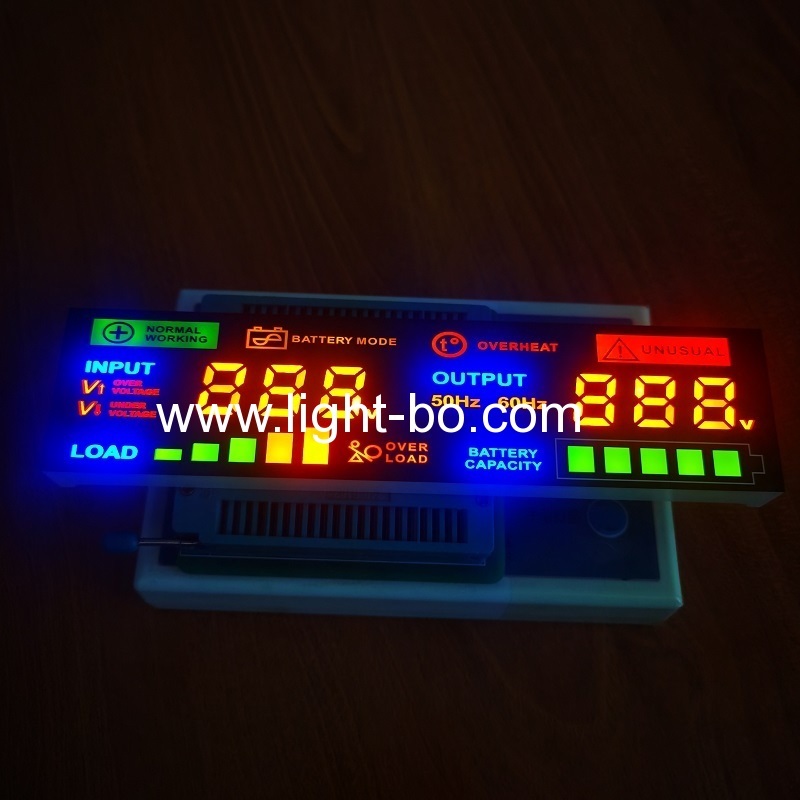 módulo de display de led multicolorido de 6 dígitos e 7 segmentos para regulador de estabilizador automático de tensão