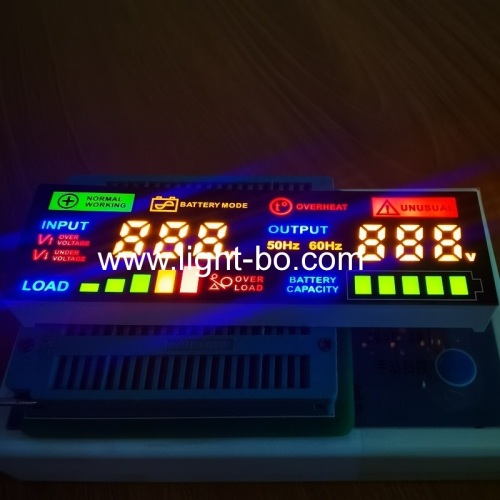 Módulo de pantalla led multicolor personalizado de 6 dígitos y 7 segmentos para regulador estabilizador de voltaje automático