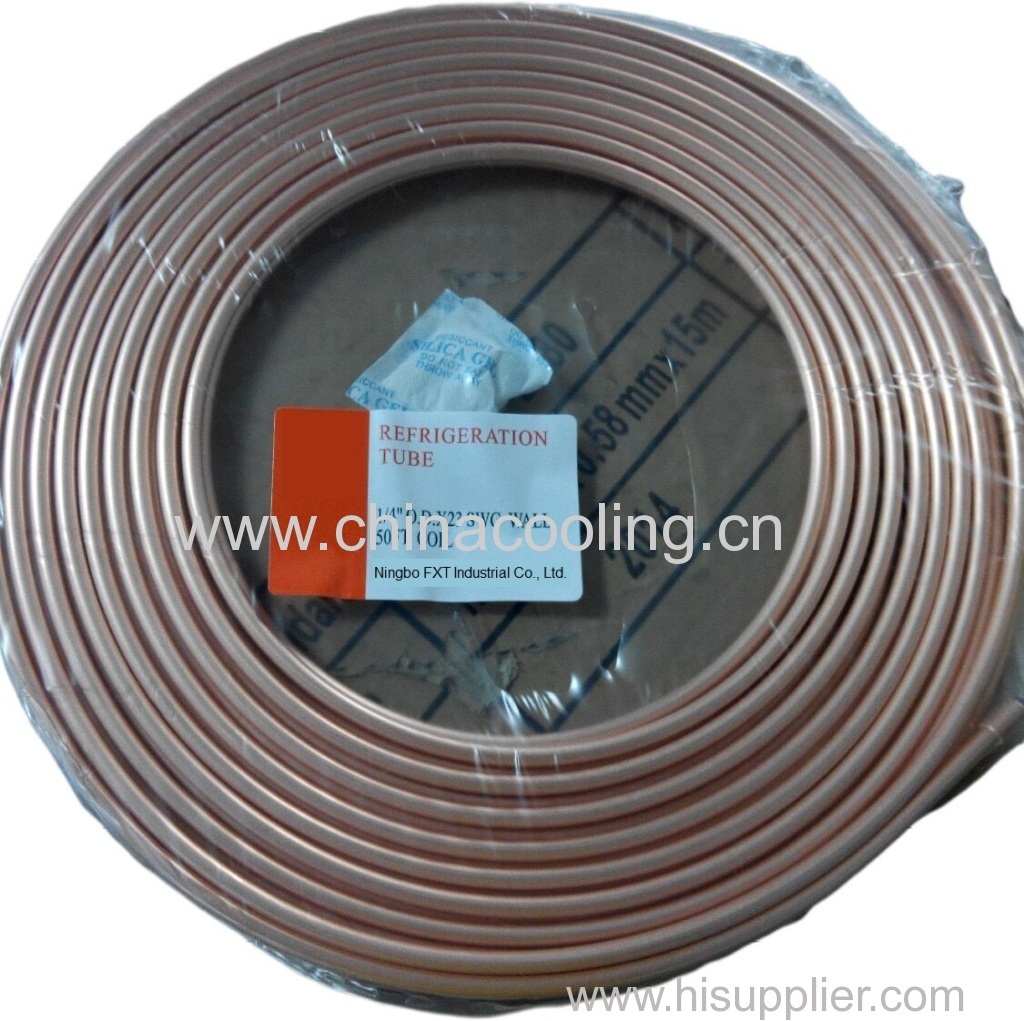 copper refrigeration tube 1/4ODX23 SWG Wall 50' Coil REFRIGERACION REPUESTOS Y COMPONENTES