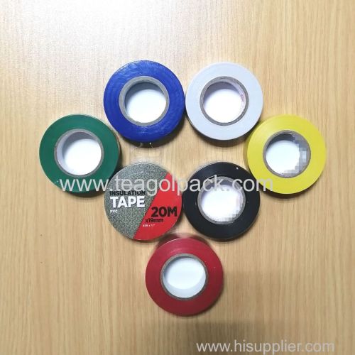 0.13mmx19mmx20m PVC Insulation Tape Assorted Colors