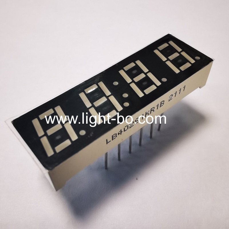 petit écran d'horloge à LED rouge super brillant à quatre chiffres de 0,28" à cathode commune à 7 segments