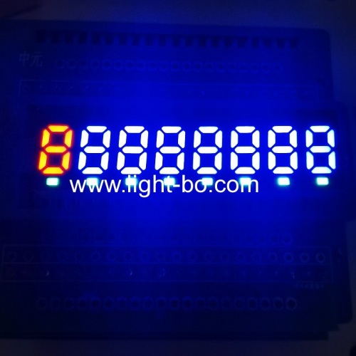 pequeño tamaño 8 dígitos 6.2 mm (0.25 ") azul / verde / rojo pantalla LED de 7 segmentos para panel de instrumentos