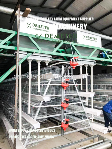 A frame 4 tier layer chicken cage poultry battery cage system for sale in Lagos Nigeria