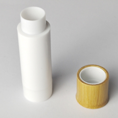 Eco friendly 5ml plastic PP lip balm container tube with bamboo screw cap